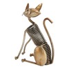 Metal Cat Figurine Innvoative Fun Hand Crafted Spring Cat Sculpture