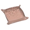 YZDPLO Blush Pink Rose Gold Glitter Leather Vanity Tray Desktop