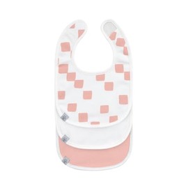 LÄSSIG Baby Lätzchen Set (3 Stk.) Neugeborene Sabberlätzchen Klettverschluss GOTS/Newborn Bib Set GOTS Happy Fruits peach