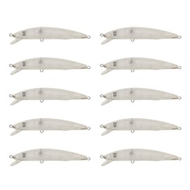 Orurdo QM100001a10 Fishing Tackle DIY Series Unpainted Lures Minnow 4.9 inches (12.4 cm), 0.5 oz (13 g) (Set of 10)