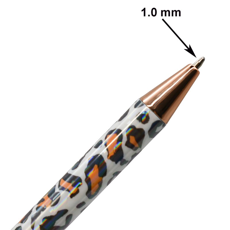 Maydahui Fashionable Leopard Pattern Retractable Ballpoint Pen, Set of 8,