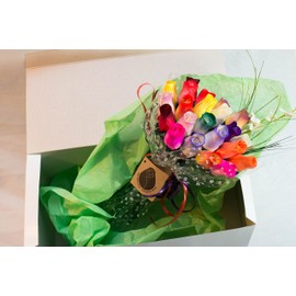 The Original Wooden Rose Assorted Colors Floral Flower Bouquets in a Gift Box (2 Dozen Bouquet) …