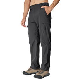 MOURCE Waterproof Hiking Pants Men Lightweight - Quick Dry Outdoor Tactical Cargo Pants with Pockets, Grey