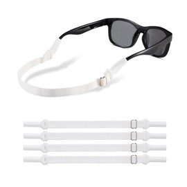 lvvfit Kids Glasses Straps(6.5-10inch)-Adjustable Glasses Strap Sports Sunglasses Eyeglasses Holder Straps for Toddler and Kids-Eyewear Retainers for Boys and Girls Age 3-12 years (4pcs White)
