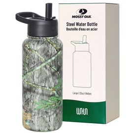 Wildkin Mossy Oak 32 Oz Water Bottle with Leak Proof Lid for Boys & Girls, Double-walled, Vacuum-Insulated, Durable, and Easy to Clean Water Bottles for Kids - Obsession