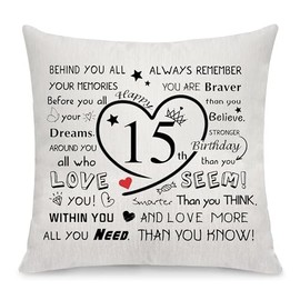 11th Birthday Gift for Girls Boys 11th Birthday Throw Pillow Cover Gift Inspirational pillowcase for Daughter Son Granddaughter Sister Niece Cousin Besties Friends Birthday Keepsake Cushion Cover (15)