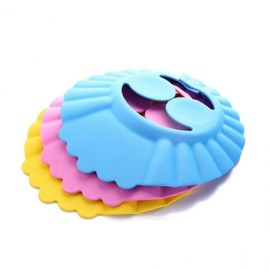 3-Color 1-Piece Baby & Kids Shampoo Cap, Bath & Shower Hat with Ear Protection for Hair Washing Hair Cap Yellow 5ea
