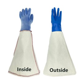 SHUNJIE Sandblaster Canvas Rubber Gloves, 24.4” Sandblasting Work Protection Gloves for Sand Blaster Cabinet, Durable Sand Blasting Work Gloves