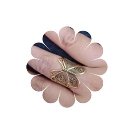 Inateannal Boho Large Butterfly Rings Filigree Butterfly Finger Ring Gold Adjustable Knuckle Rings Vintage Open Wide Adjustable Ring Jewelry for Women