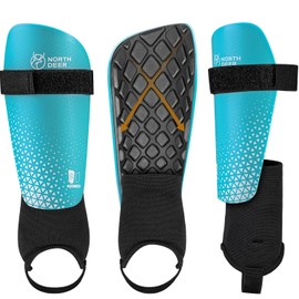Northdeer Children's Shin Pads Football with Ankle Protection - Shin Guards for Children Boys Girls (Blue S)