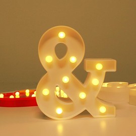 VITI - Letras con luces LED iluminadas para luz nocturna, letras del alfabeto para decoración de pared, letras iluminadas para boda/fiesta de cumpleaños, decoración de Navidad, funciona con pilas (&)