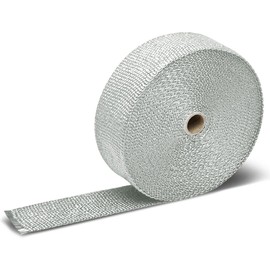 DNA MOTORING 2" x 15 Meter White Exhaust Heat Wrap, Exhaust Tape High Temp Heat Tape for Pipes, Motorcycle Fiberglass Insulation Roll for Exhaust Pipes, WRAP-T1-WH-15M