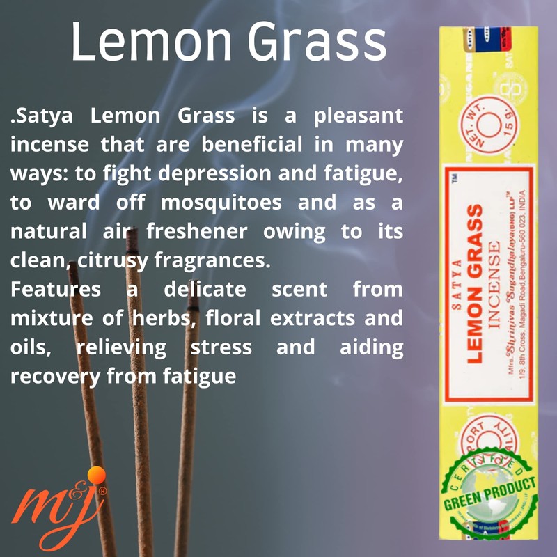 Original Satya Nag Champa Lemon Grass Incense Sticks | with
