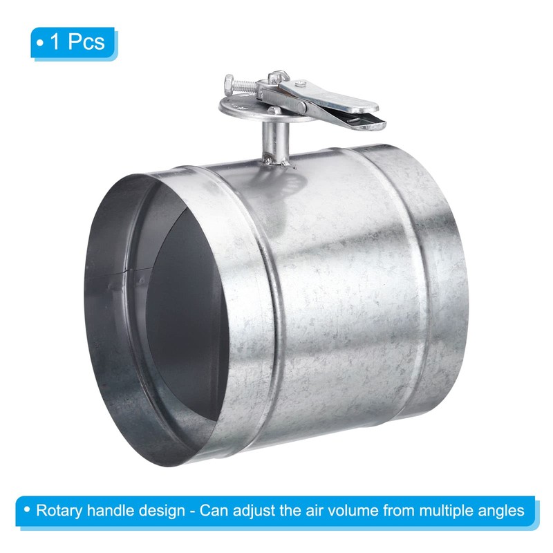 PATIKIL 8" HVAC Duct Manual Volume Damper, Metal Adjustment Airflow