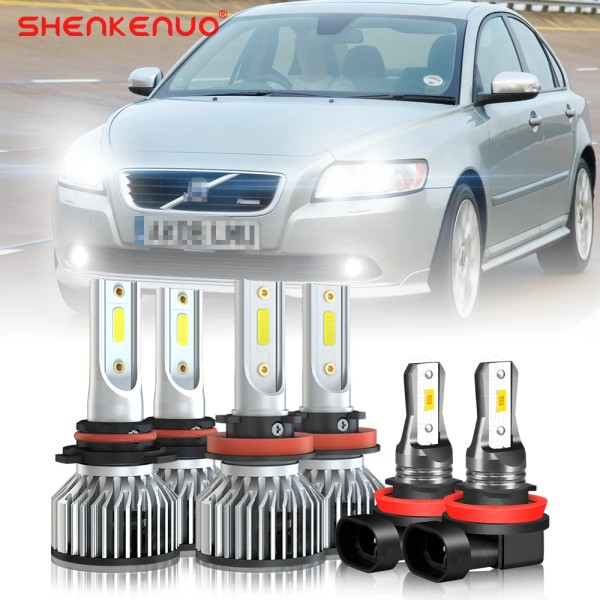 SHENKENUO 9005+H11+H11 LED Headlight Bulb for Volvo S40 V50 High