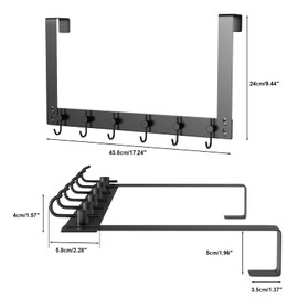 VAEHOLD Over The Door Hooks for Hanging Clothes, Heavy-Duty Door Hooks Organizer for Towel, Coat, Bag, Robe