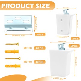 4 Pcs Cabinet Suspension Fittings Hangers, Hanging Bracket Wall Mounting, Kitchen Cupboard Brackets Walls for Plate, Fixing, Furniture