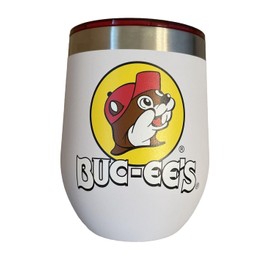 Buc-ee's Stainless Steel Vacuum Insulated Tumbler with Lid 10 Ounce (10oz, White)