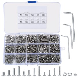 520 Pcs Nuts and Bolts Set, M3 M4 M5 Stainless Steel Hex Socket Button Head Bolts and Nuts Assorted, Screws Nuts Bolts Assortment Kit with 3 Pcs Hex Wrenches