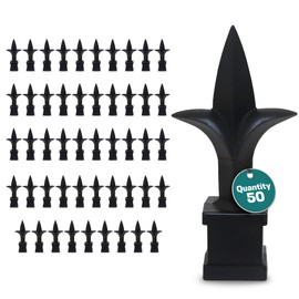 Address America Premium USA Made - Fence Finials Trident Spear High-Impact Polypropylene Black Finial Fence Topper (50ct, 3/4 inch) - Made in The USA - FF