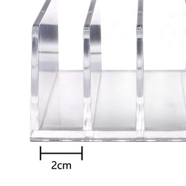 Halyuhn Acrylic Mail Organizer for Sorting Mail, Business Card 2Pack, 5 Slots Mail Holder for Desktop Shelf, Acrylic Mail Sorter for Desk Organzier, Clear Bill Money Divider for Cash Envelope,Set of 2