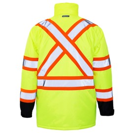 JORESTECH Parka Jacket style Hi Vis with contrast reflective tape and X on the back size, CSA and ANSI Compliant