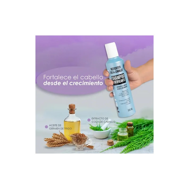 Shampoo Cola De Caballo Para Crecimiento Nefertiti De 300 Ml