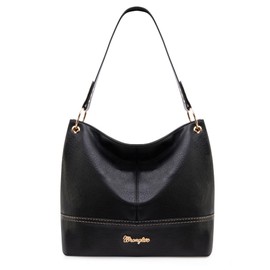 Wrangler Hobo Bags for Women Vegan Leather Top Handle Shoulder Purses and Handbags LW-WG20-918 BK