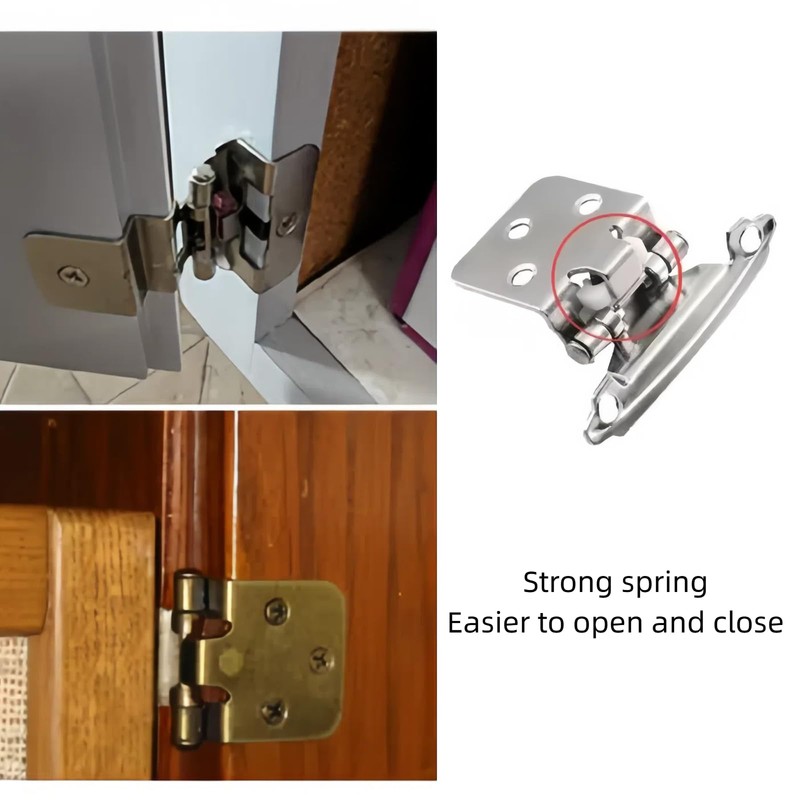 4PCS 70mm Self Close Cabinet Hinges Bronze Semi-Concealed Overlay Cabinet