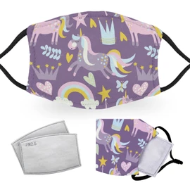 Cute Unicorns - Adult Face Masks - 2 Filters Included