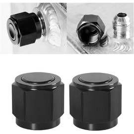 TSUGAMI 4AN Female Flare Cap Block Off Fitting Plug, 2PCS Aluminum Swivel Hex Head Nut Port Adapter, Universal Automotive Modification Accessories for Fuel Oil Line
