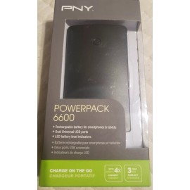 PNY T6600 6600mAh 2.4 Amp PowerPack - Portable Rechargeable Battery Bank Pack