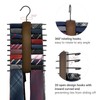 Mkono Wooden Tie Rack Retro Tie Belt Storage Hanger Organizer