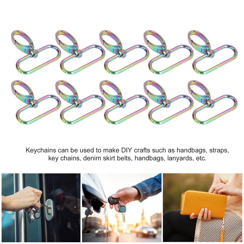 10PCS Keychain Hook 360° Rotation Fine Workmanship Alloy Materials Light