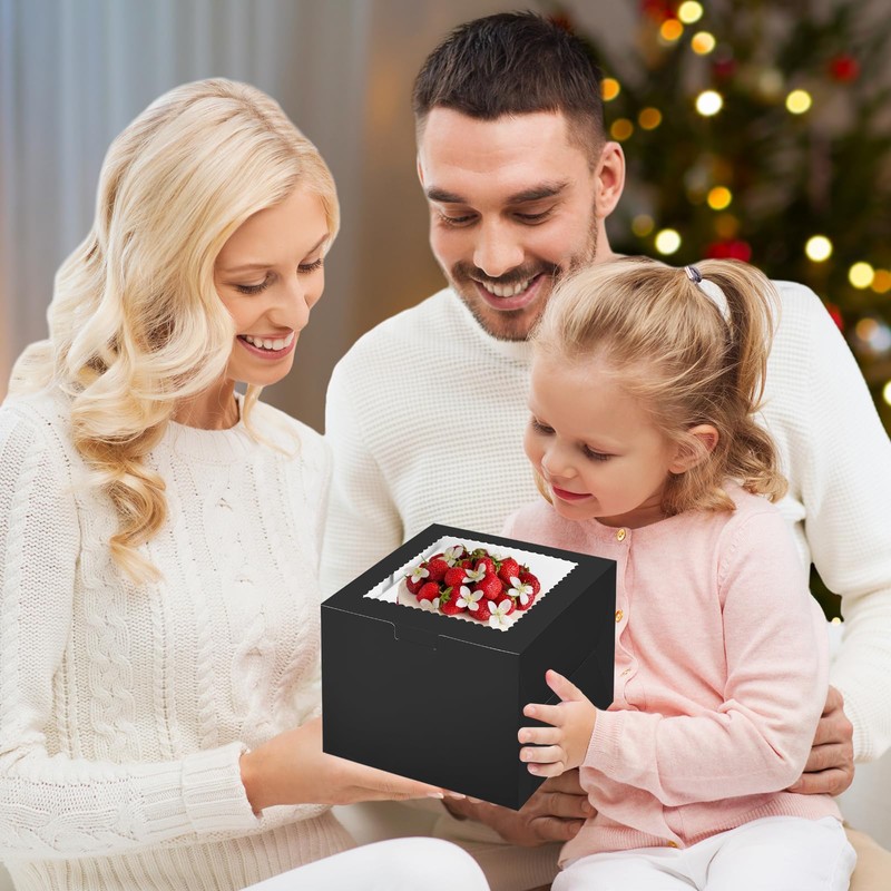 KPOSIYA 40pcs 6x6x5 inch Mini Cake Boxes with Cake Boards