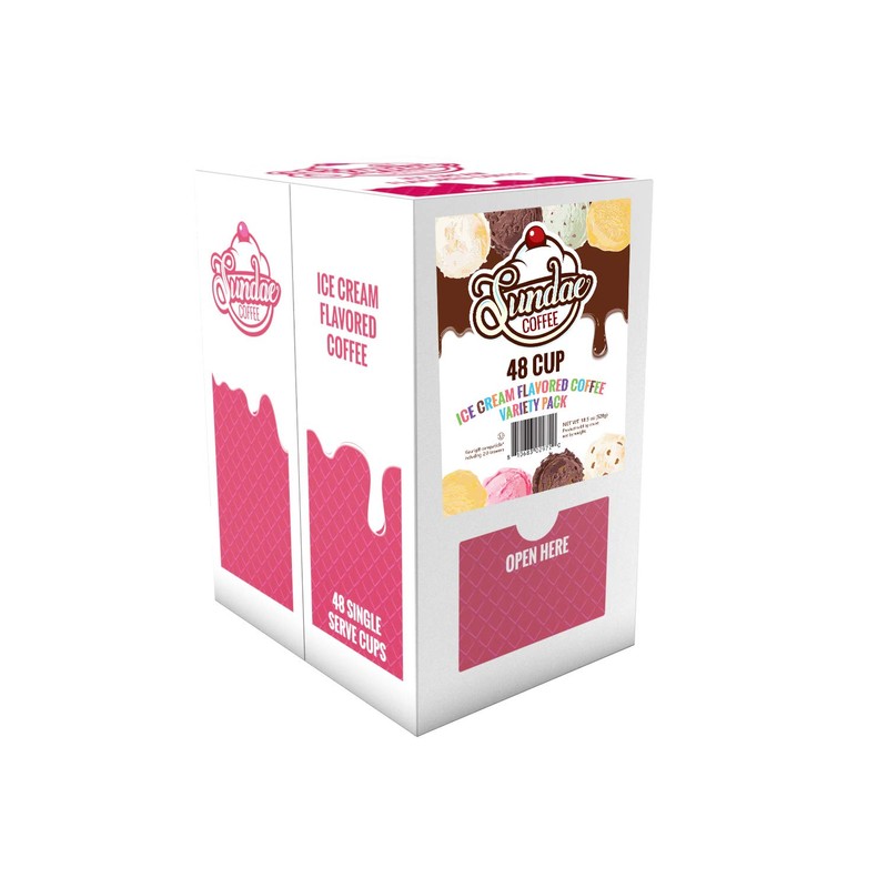 Sundae Ice Cream Flavored Coffee Pods, Compatible with 2.0 Keurig