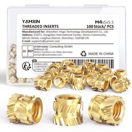 M4 Threaded Inserts for 3D Printing 100pcs M4 x 5 x 5.5mm Brass Melting Nuts for Plastic Parts