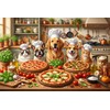 Funny Dog Jigsaw Puzzles for Adults 1000 Pieces, Puppy Pizza