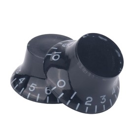 4pcs Metric LP Style Electric Guitar Knobs Black Bass Speed Volume Tone Control Knob LP Style Electric Guitar Parts Replacement (Hat)