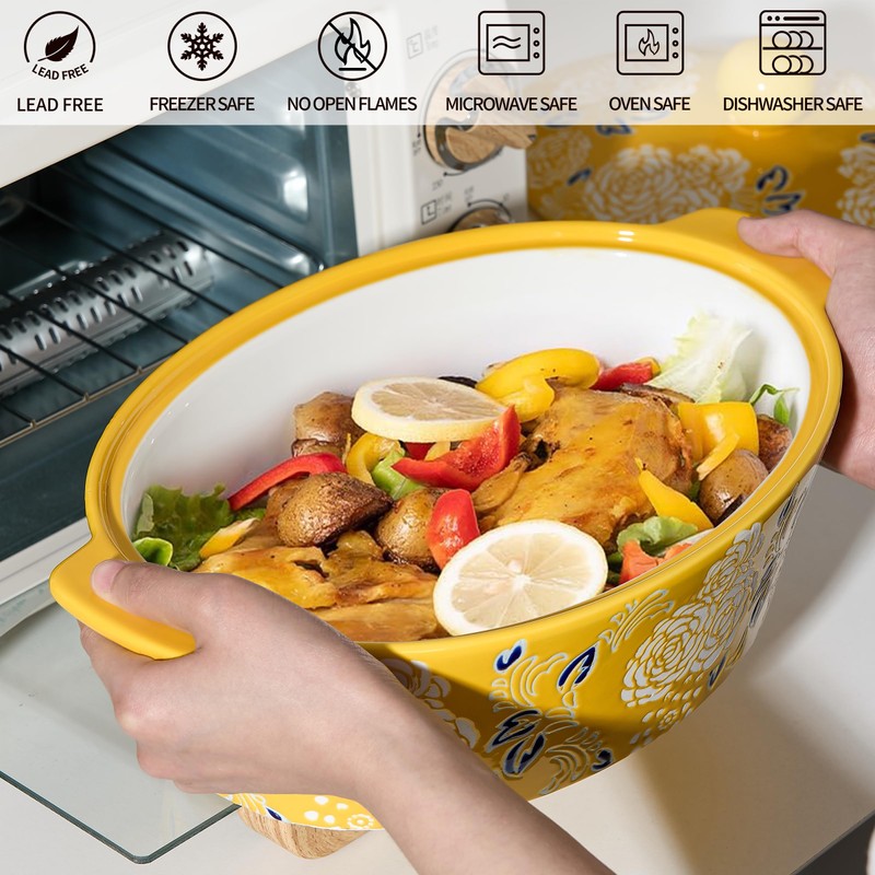 Jemirry Ceramic Casserole Dish With Lid, Casserole Dishes for Oven,