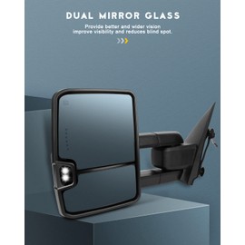 OCPTY Towing Mirrors Power Heated Left Driver Right Passenger Tow Mirrors Fit For 2014-2018 For Chevy For Gmc 1500 2015-2019 For Chevy For Gmc 2500/3500 Hd With Led Turn Signal Running Back Up