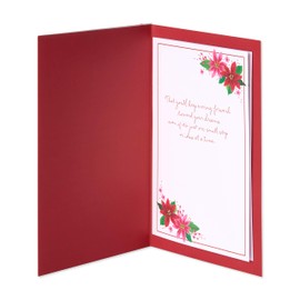 American Greetings Christmas Card for Daughter, Festive Florals Holiday Greeting with Poinsettias and Ribbon for Her (Truly Amazing Woman)