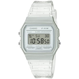 Casio Collection Pop Digital Series Wristwatch, clear white, Modern