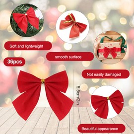 KARELLS Christmas bows, pack of 36 Christmas tree bows, red bows, Christmas, Christmas tree decoration, Christmas arches, Christmas tree decorations for wedding party, home decoration, wreath, New