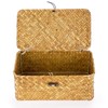 Hipiwe Wicker Shelf Baskets Bin with Lid, Handwoven Seagrass Basket