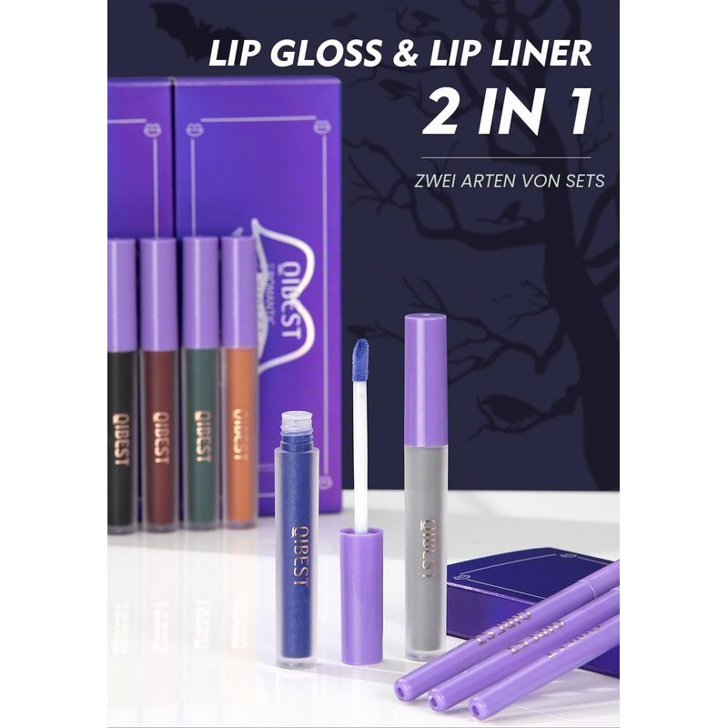 GL-Turelifes Matte Lip Gloss White Green Black Purple Vampire Lipstick