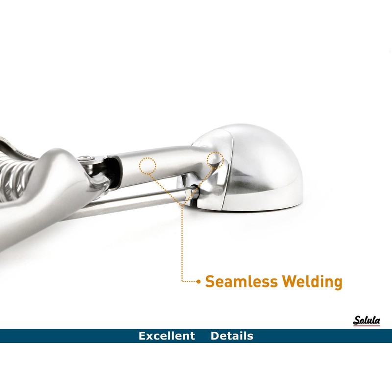 Solula 18/8 Stainless Steel Large Ice Cream Scoop Disher Melon