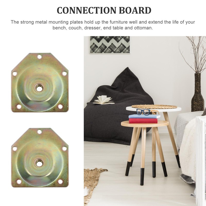 Uonlytech Angled Mounting Plates for Furniture Legs 4 Pieces Metal