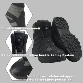 8 Fans Wading Boots for Men&Women Anti-Slip Rubber Sole with Rotating buckle Lacing System for Fishing (Black,M10)