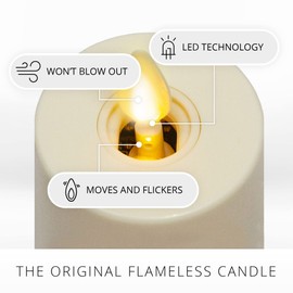 Luminara Flameless LED Tea Light Candle, 1.4" x 2", Pack of 2, Plastic Pearl Ivory, Real Flame, Battery Operated w/Remote Timer Function